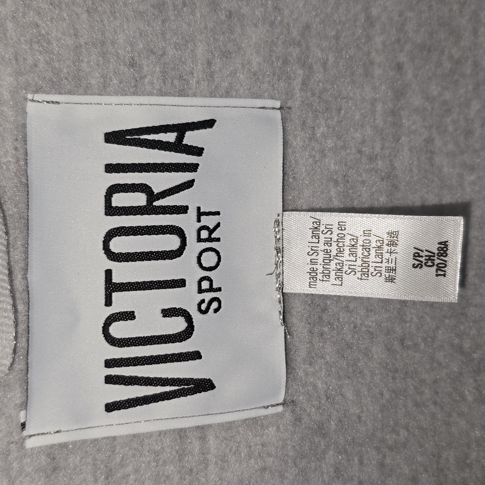 Victorias Secret Victoria Sport Deep VNeck Gray Sweatshirt Hoodie Women Size S/M - Picture 2 of 12